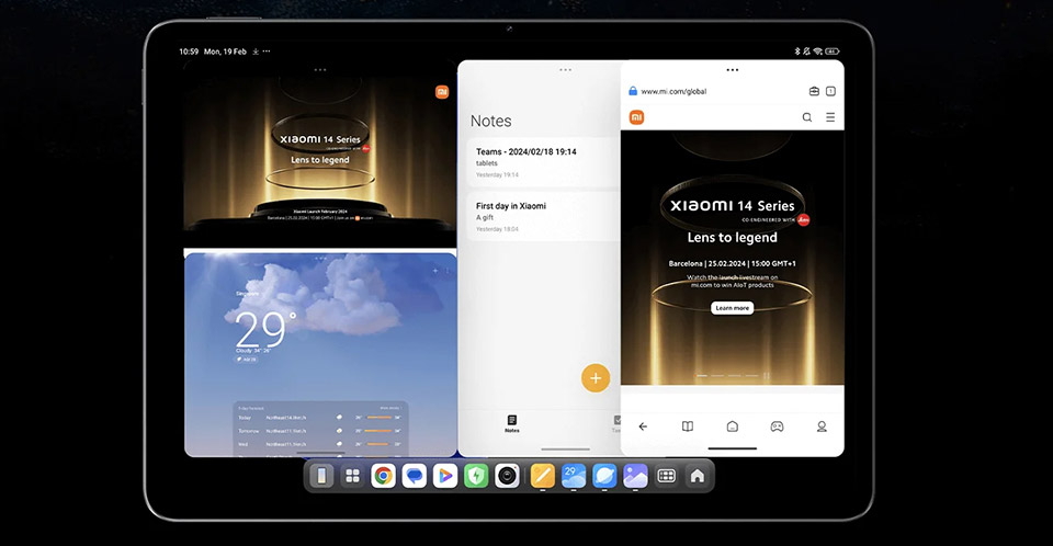 Xiaomi Pad 6S Pro multiple displays